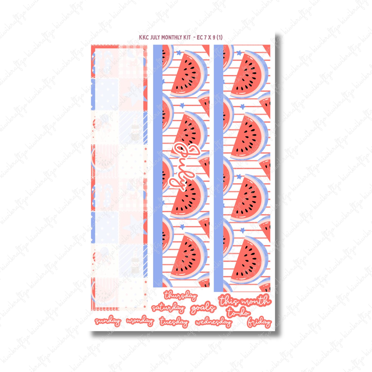 July Monthly Kit - Erin Condren 7 x 9