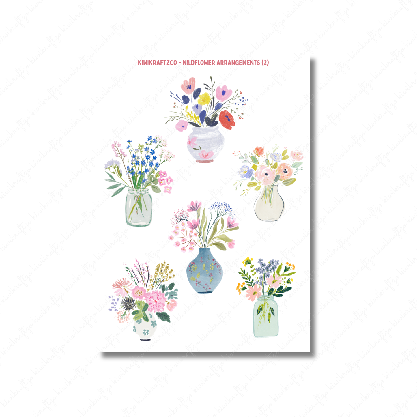 Wildflower Arrangements PHYSICAL Sticker Kit - Petite Size