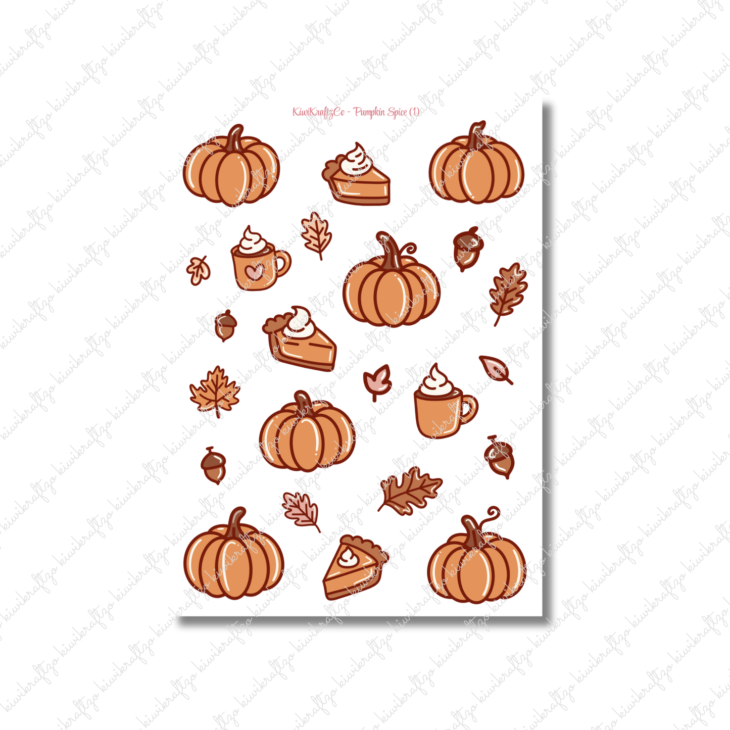Pumpkin Spice PHYSICAL Sticker Kit - Standard Size