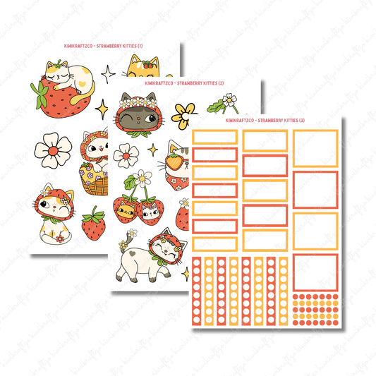 Strawberry Kitties DIGITAL Bundle