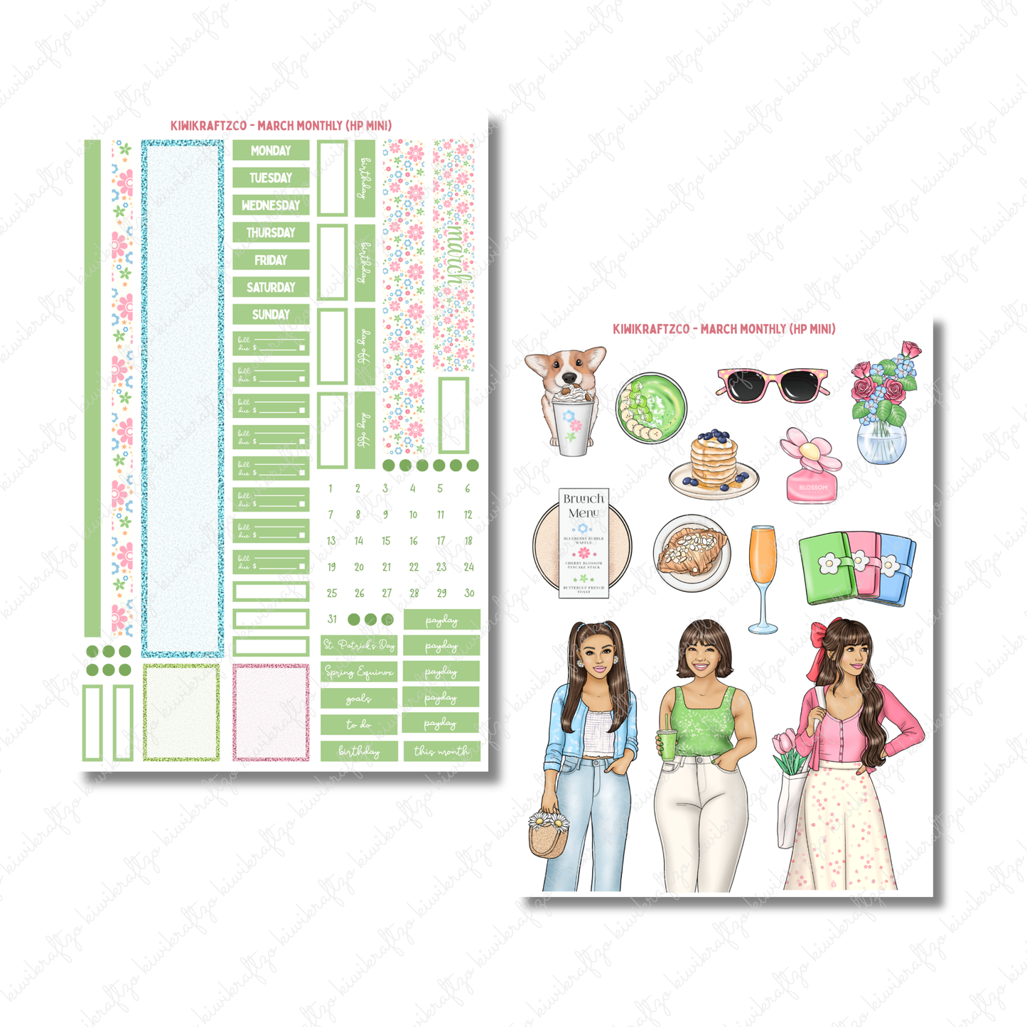 March Monthly Sticker Kit - HP Mini