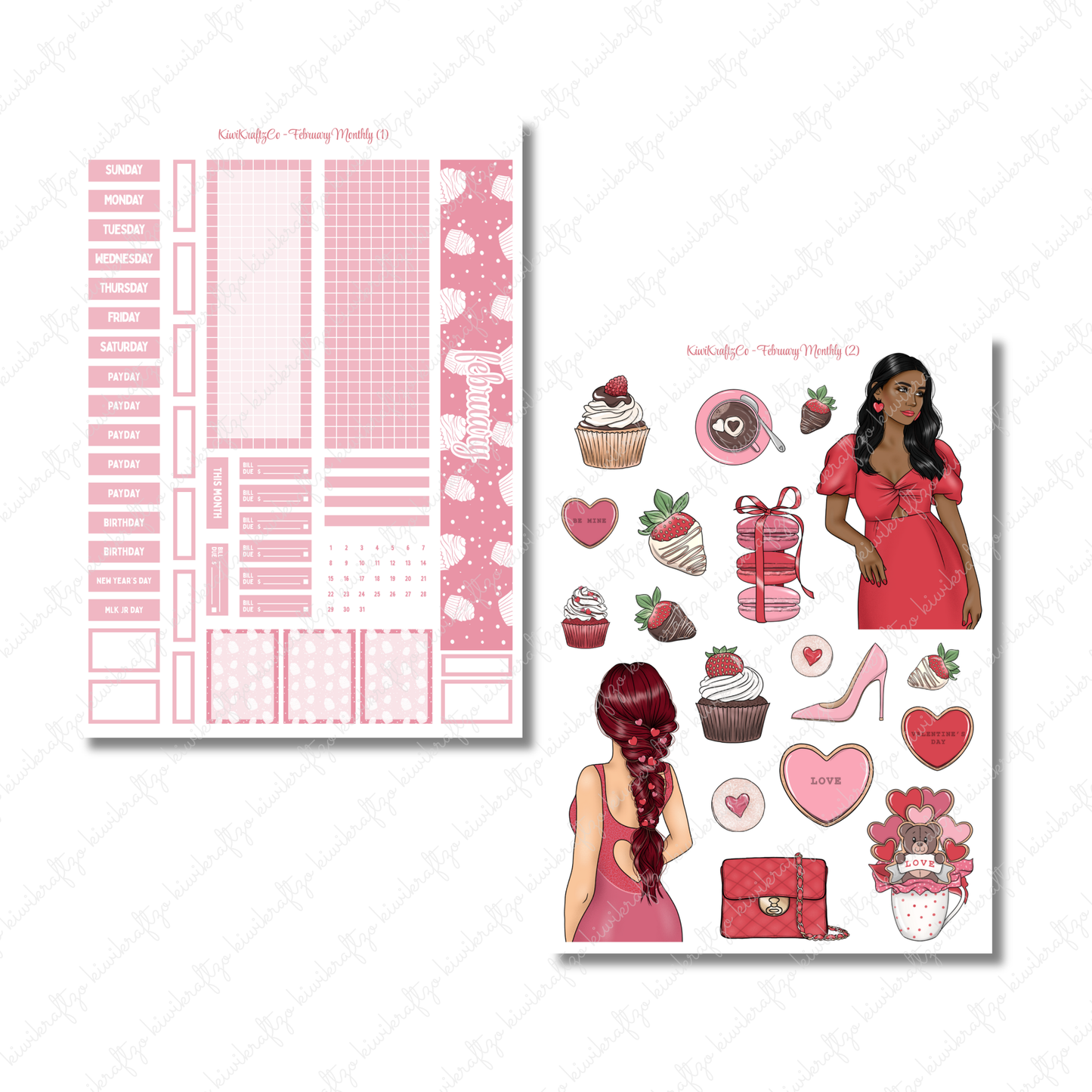 February Monthly Sticker Kit