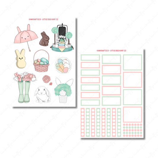 Little Egg Hunt PHYSICAL Sticker Kit - Petite Size