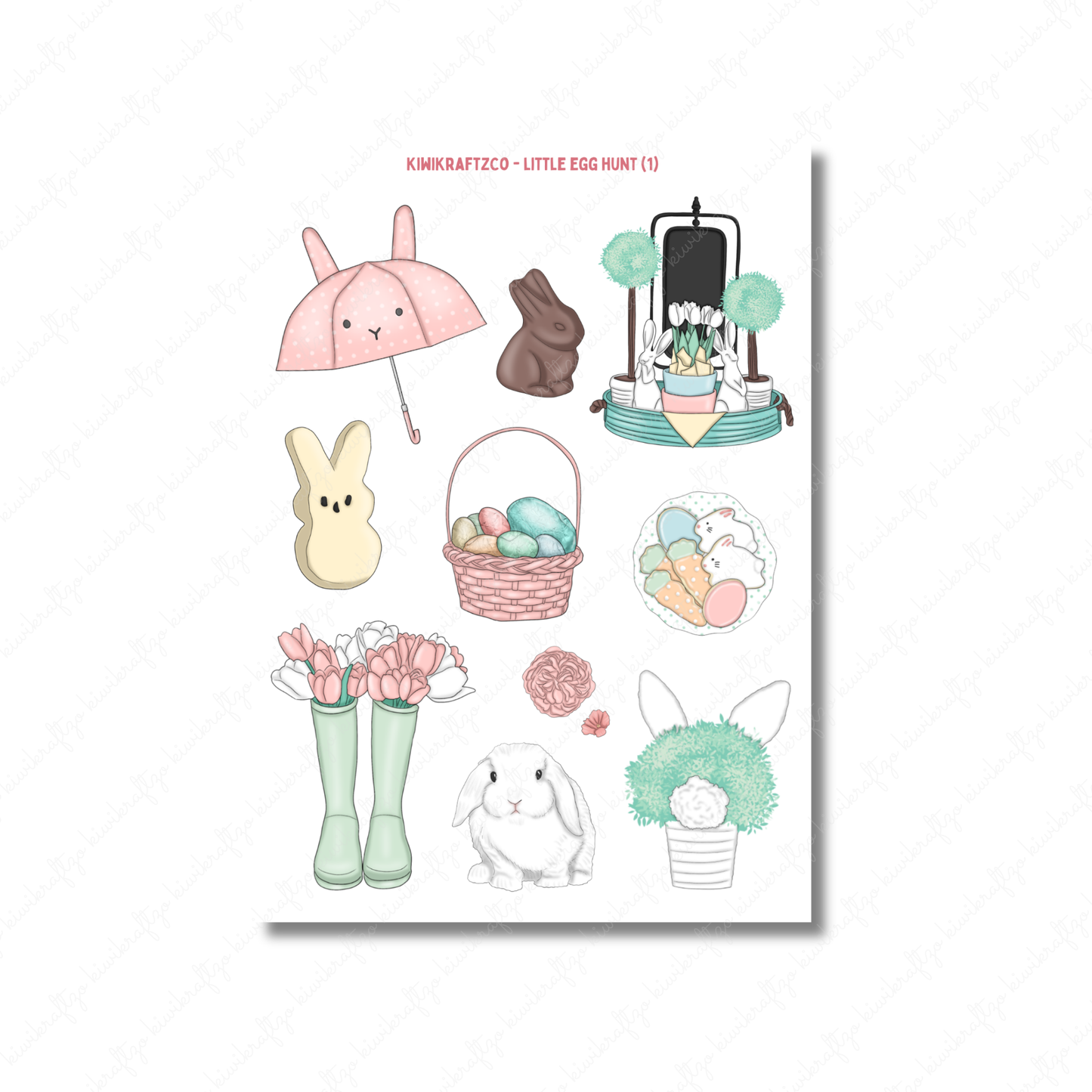 Little Egg Hunt PHYSICAL Sticker Kit - Standard Size