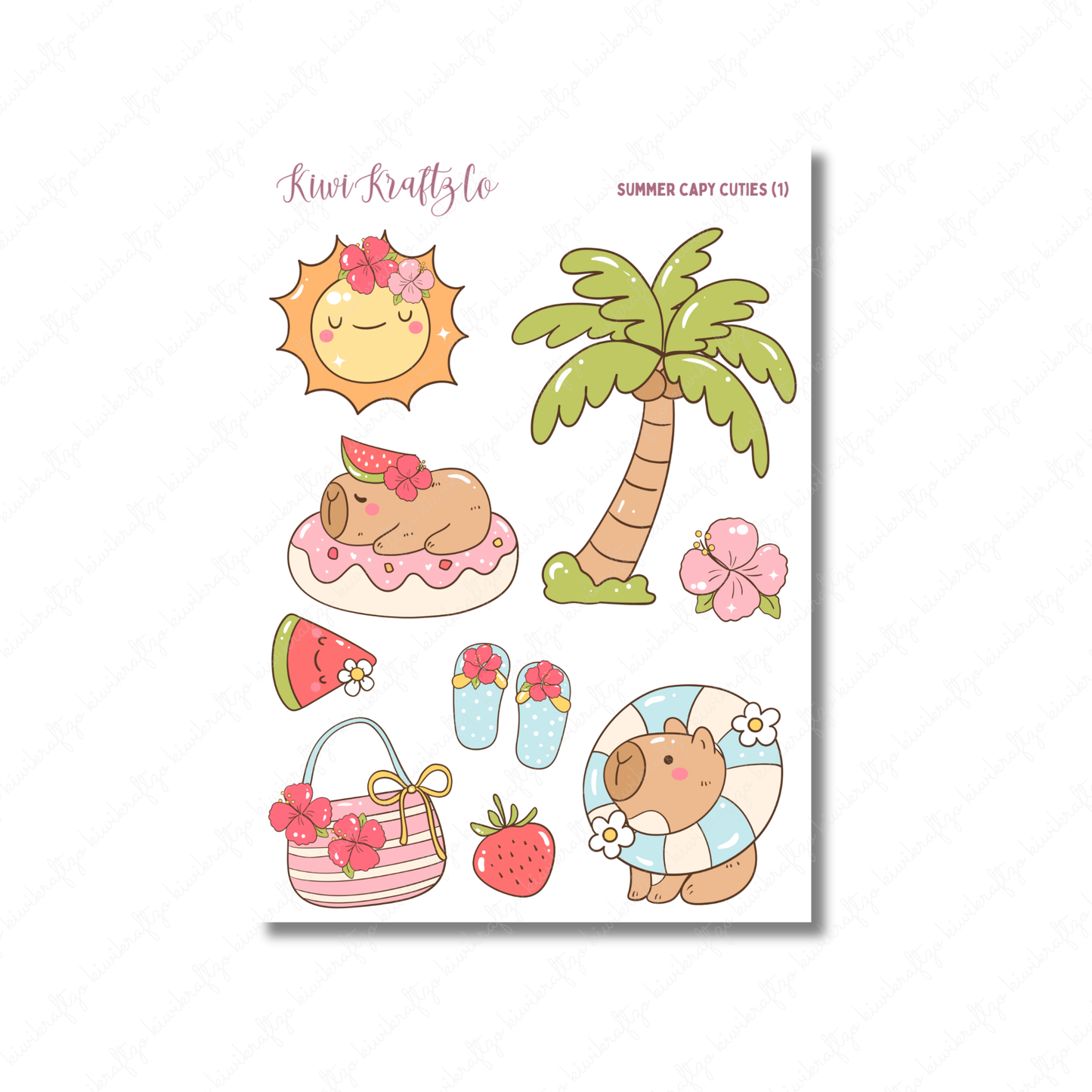 Summer Capy Cuties DIGITAL Bundle