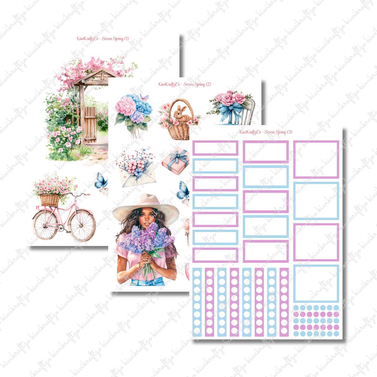 Serene Spring PHYSICAL Sticker Kit - Standard Size
