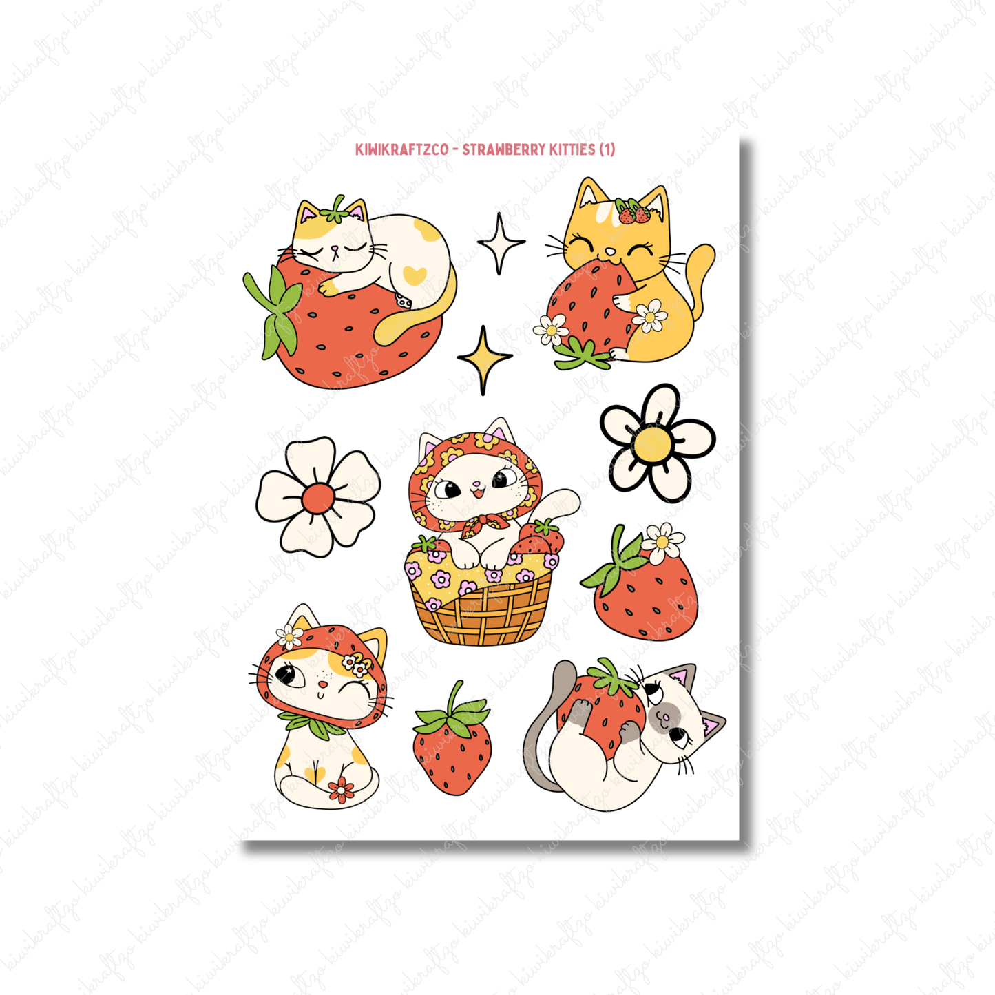 Strawberry Kitties DIGITAL Bundle