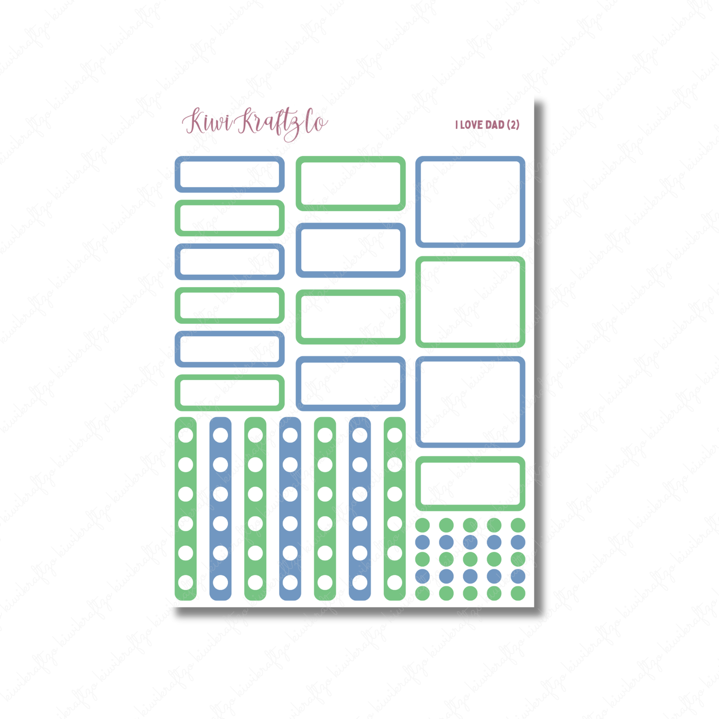 I Love Dad PHYSICAL Sticker Kit - Petite Size