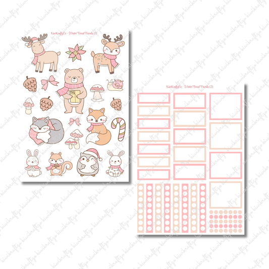 Winter Forest Friends PHYSICAL Sticker Kit - Petite Size