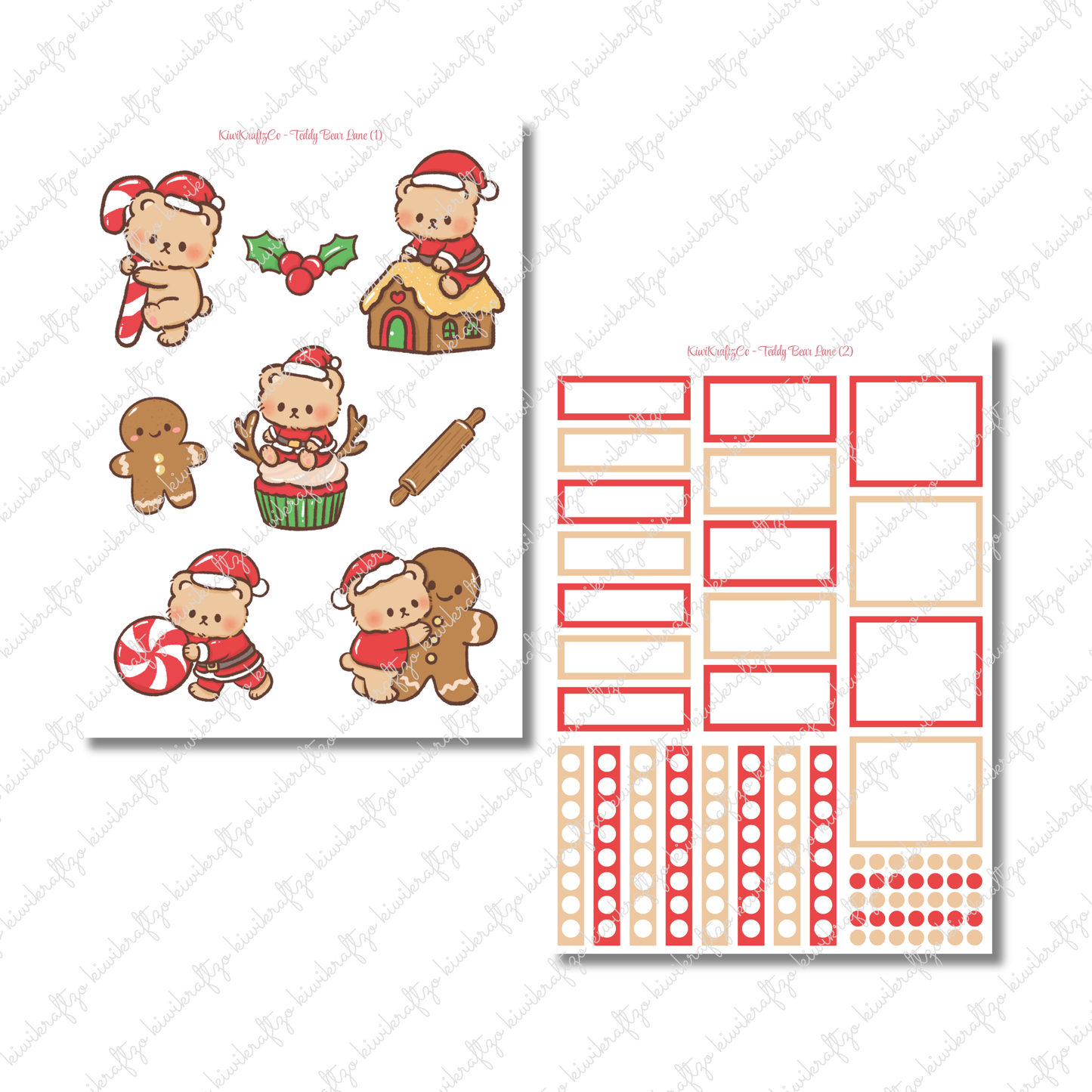 Teddy Bear Lane PHYSICAL Sticker Kit - Standard Size