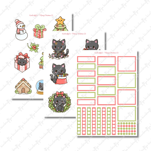 Meowy Christmas PHYSICAL Sticker Kit - Petite Size