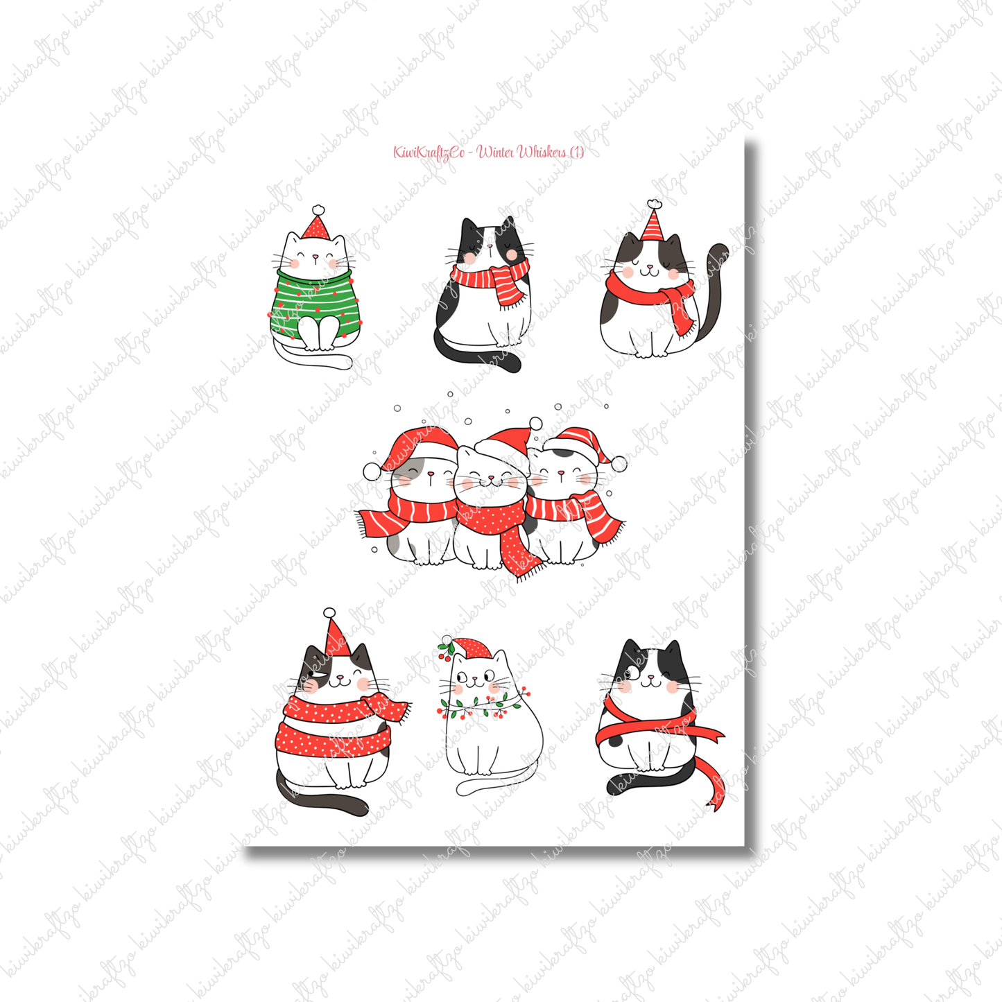 Winter Whiskers PHYSICAL Sticker Kit - Standard Size