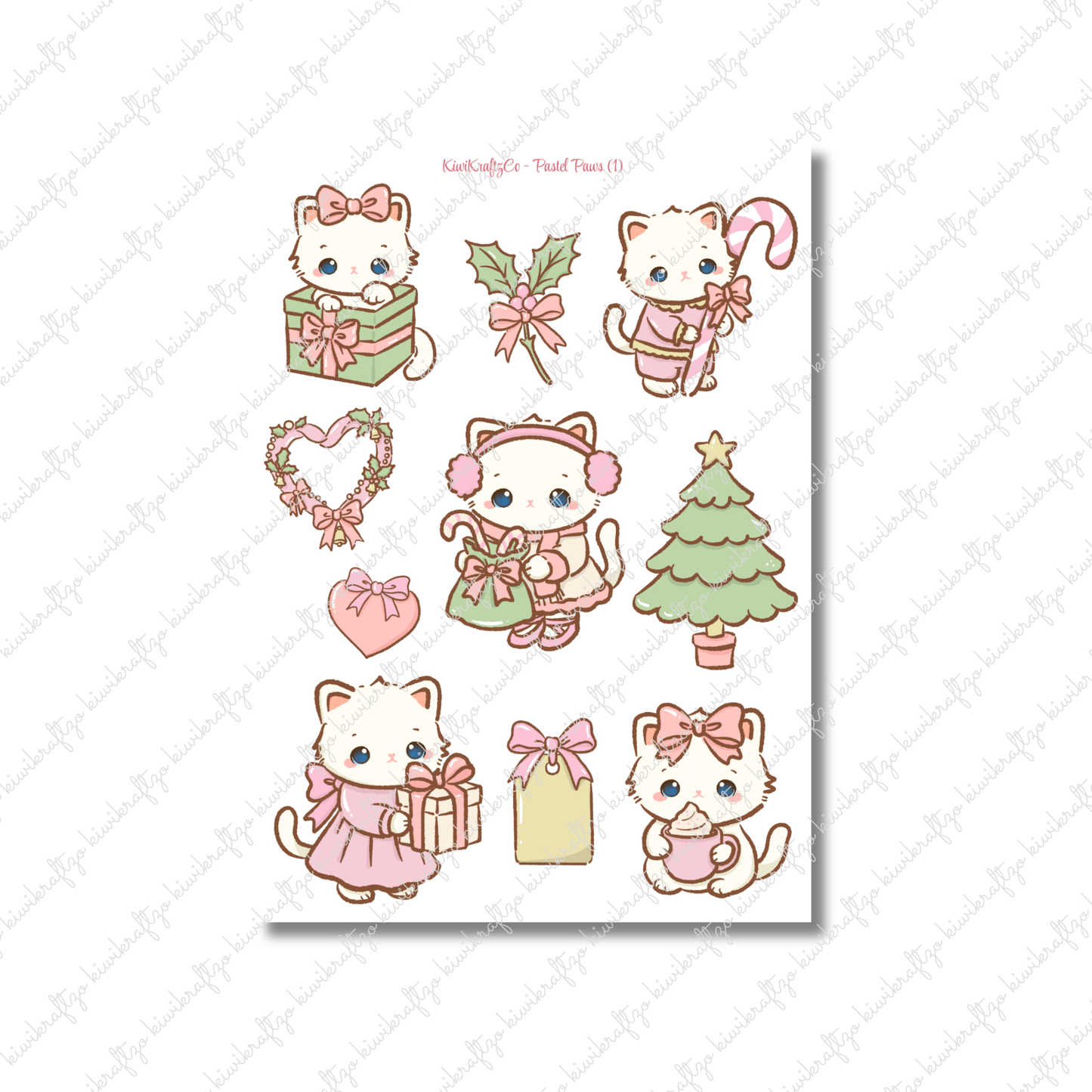 Pastel Paws PHYSICAL Sticker Kit - Standard Size