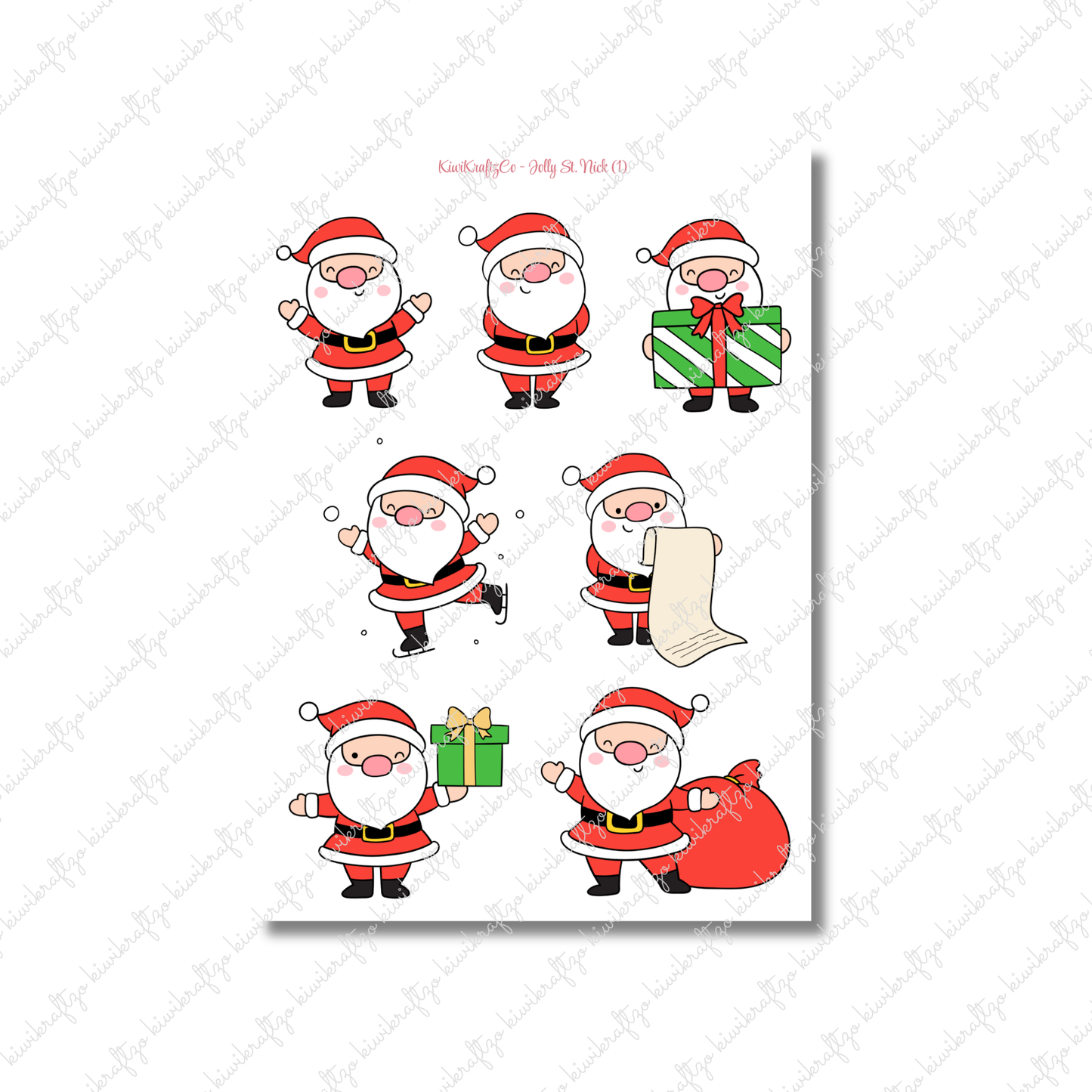 Jolly St. Nick PHYSICAL Sticker Kit - Petite Size