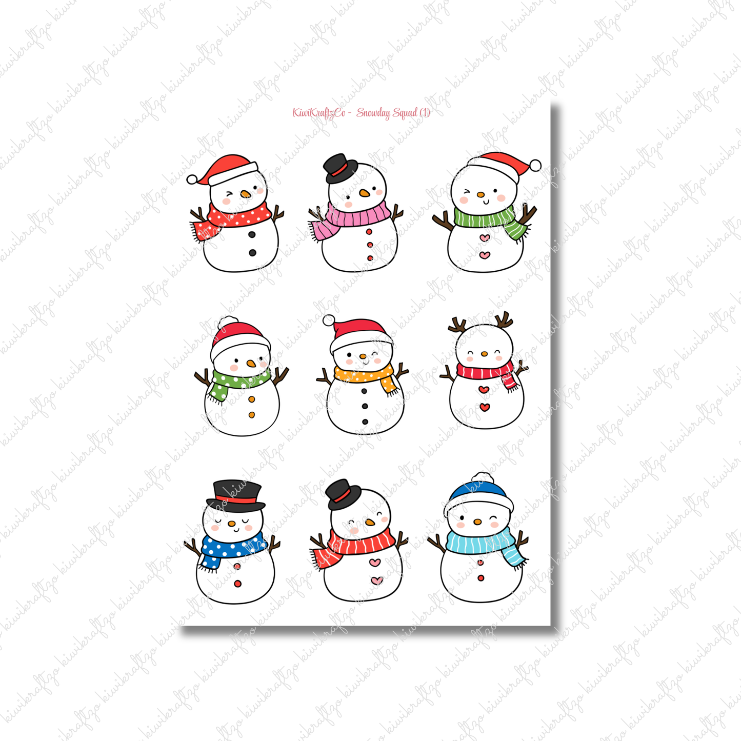 Snowday Squad PHYSICAL Sticker Kit - Standard Size