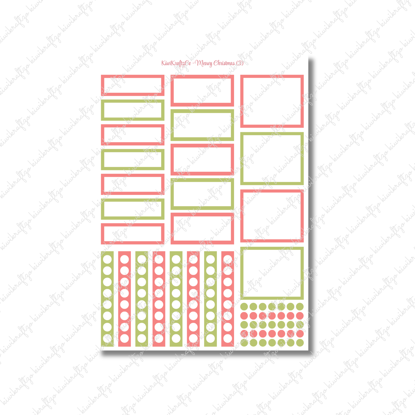 Meowy Christmas PHYSICAL Sticker Kit - Petite Size