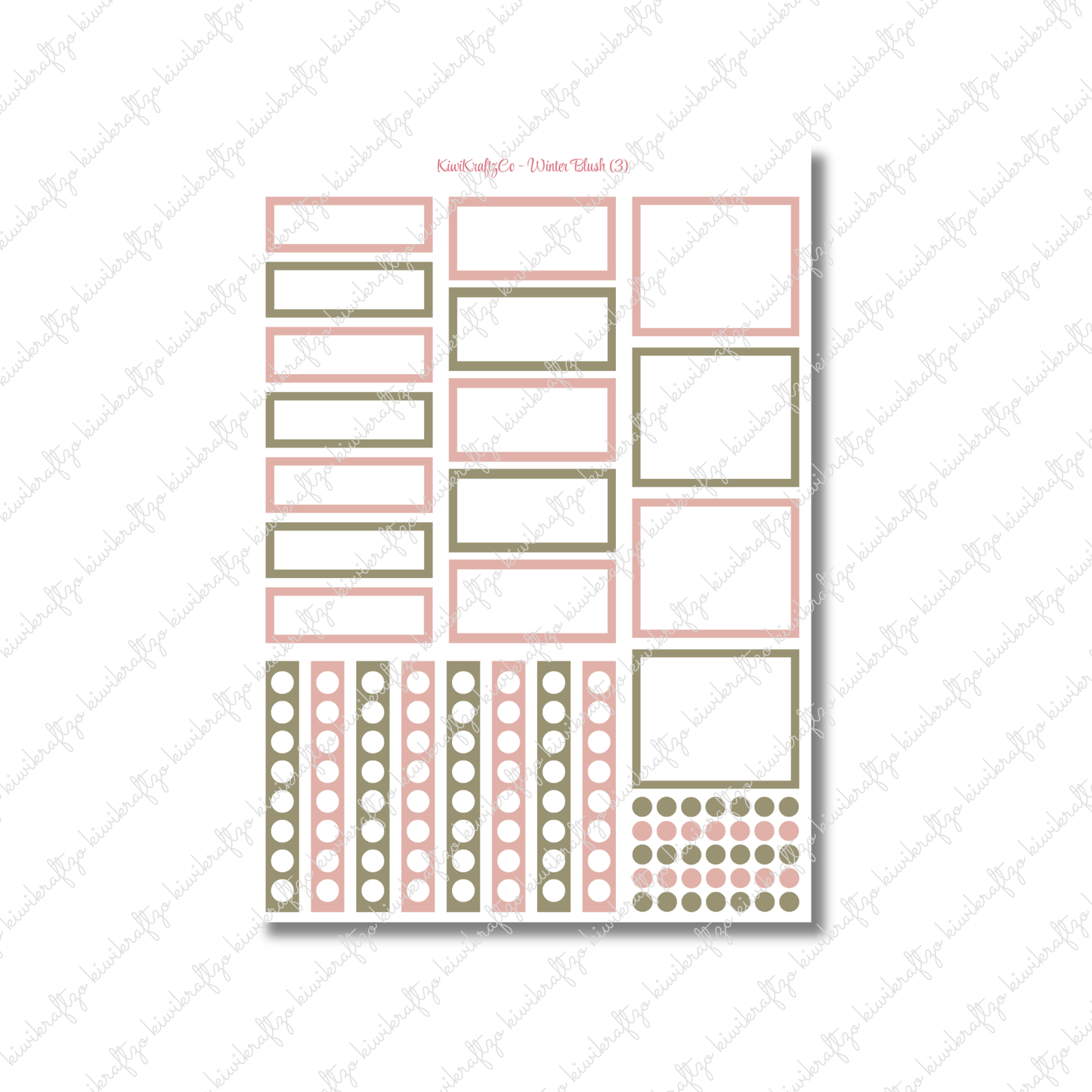 Winter Blush PHYSICAL Sticker Kit - Petite Size
