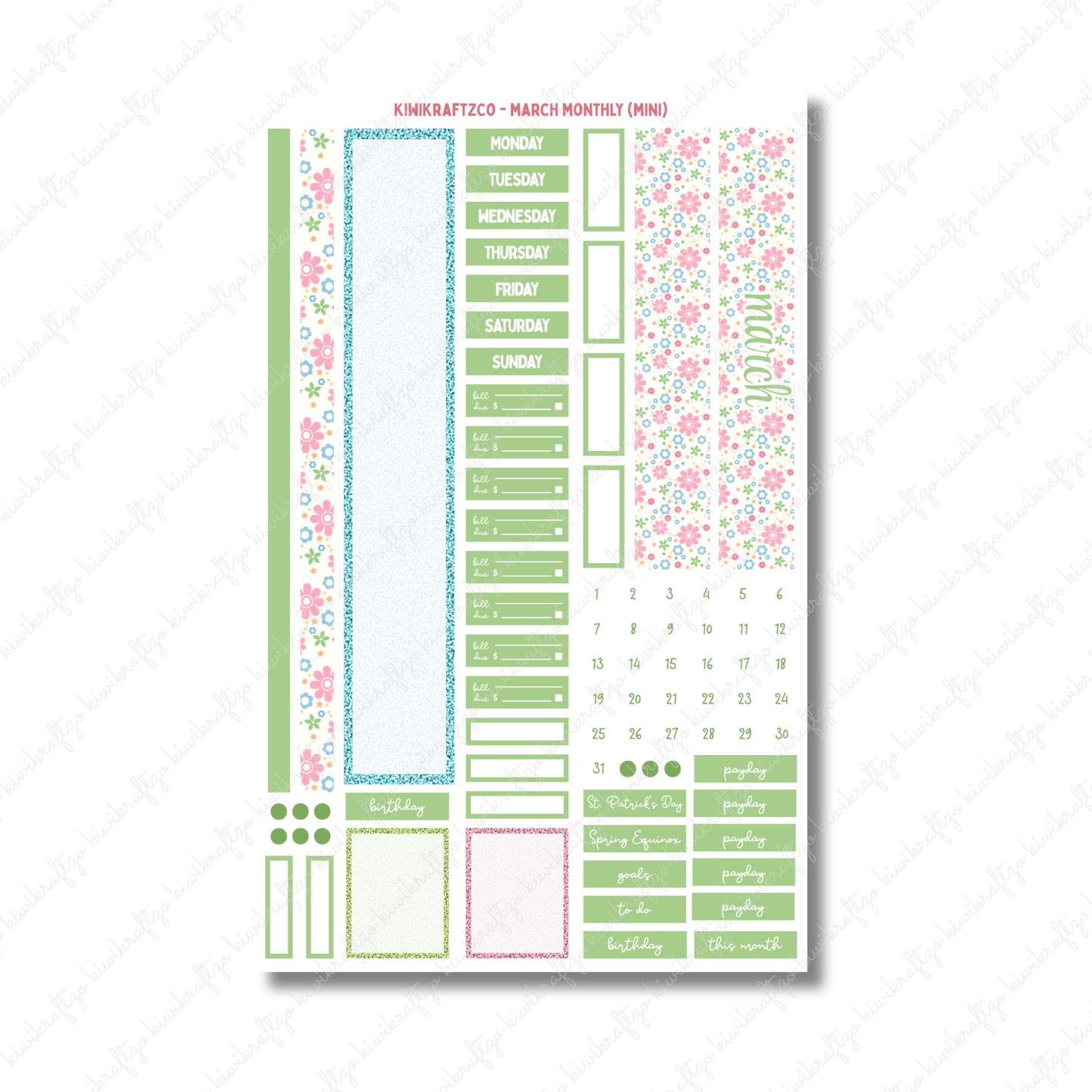 March Monthly Sticker Kit - KOAP Mini